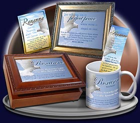 PC-AN14, Name Meaning Card, Wallet Sized, with Bible Verse Roxanne dove peace