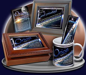 PC-CR02, Name Meaning Card, Wallet Sized, with Bible Verse, personalized, space planet Orion