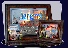 PC-PP24, Name Meaning Card, Wallet Sized, with Bible Verse, personalized, bravery courage fireman firefighter fire child jeremy