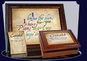 PC-SM03, Name Meaning Card, Wallet Sized, with Bible Verse, personalized, simple parchment Gerald