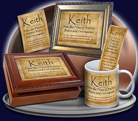 PC-SM09, Name Meaning Card, Wallet Sized, with Bible Verse, personalized, parchment old simple basic keith