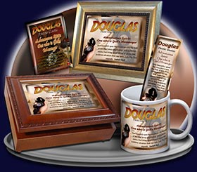 PC-SY40, Name Meaning Card, Wallet Sized, with Bible Verse, personalized, douglas adventure compass map telescope