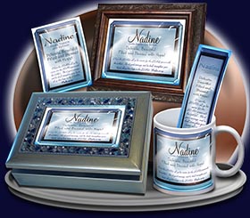 PC-WA10, Name Meaning Card, Wallet Sized, with Bible Verse, personalized, tidal wave artwork art wave nadine