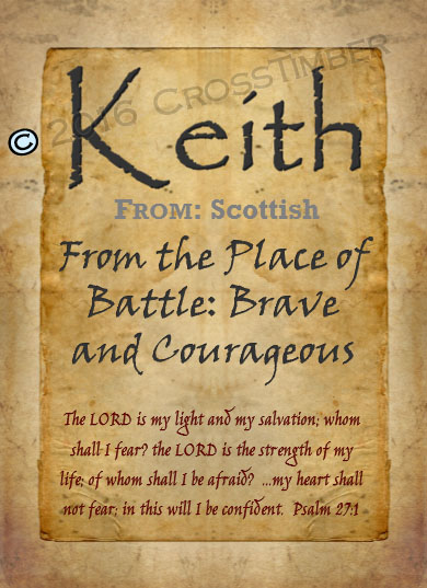 PC-SM09, Name Meaning Card, Wallet Sized, with Bible Verse, personalized, parchment old simple basic keith