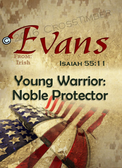 PC-SY57, Name Meaning Card, Wallet Sized, with Bible Verse, personalized, evans flag military soldier camo digi USA American