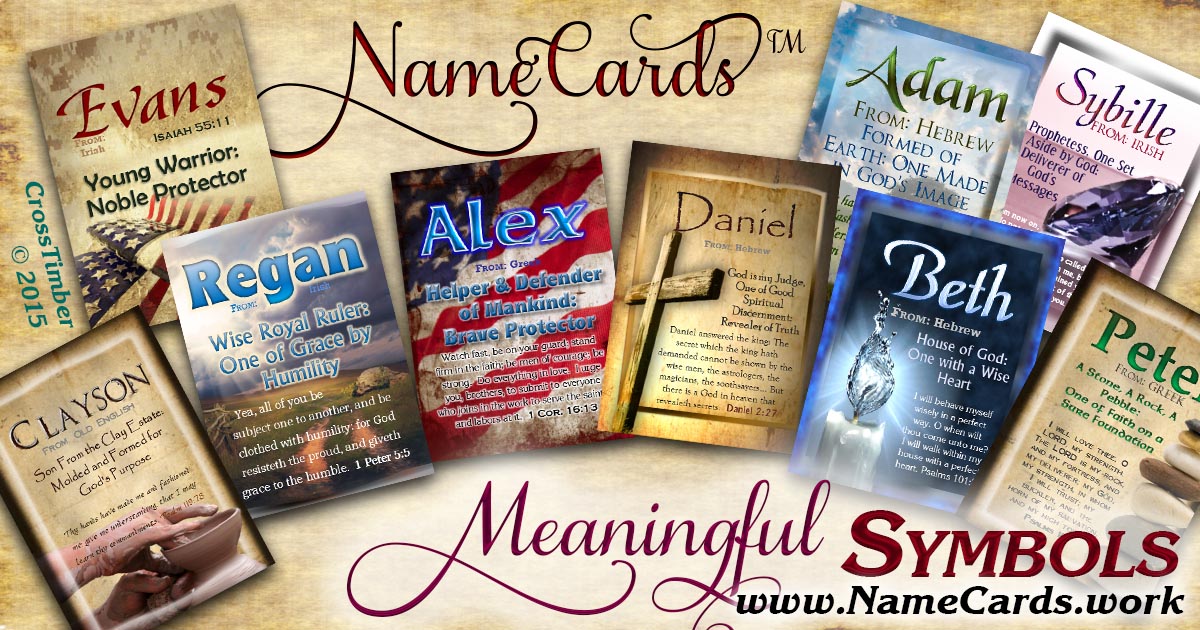 Symbolic Picture cards with name meanings.